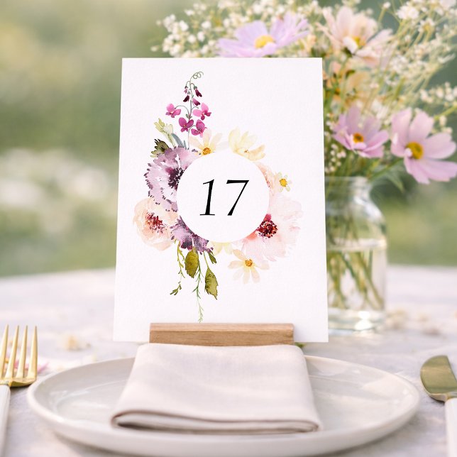Elegant Floral Table Number Card (Creator Uploaded)