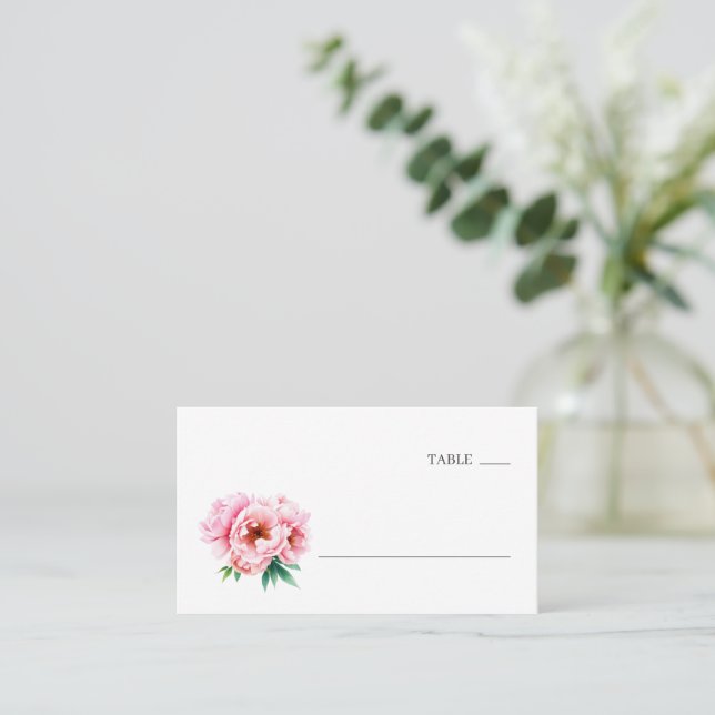 Elegant Floral Table Number Place Card (Standing Front)