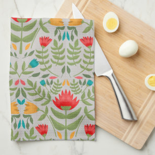 Elegant Floral Tableau Style Tea Towel