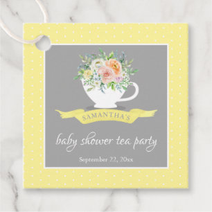 Elegant Floral Teacup Baby Shower Tea Party Favour Tags
