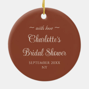 Elegant Floral Terracotta Bridal Shower Thank You Ceramic Ornament