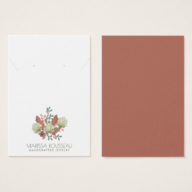 Elegant Floral Terracotta Earring Necklace (Front & Back)