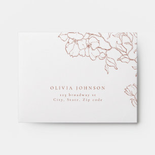 Elegant floral terracotta wedding RSVP Envelope