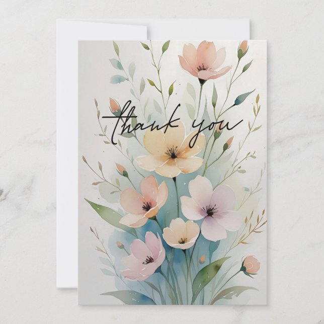 Elegant Floral Thank You Card (Front)