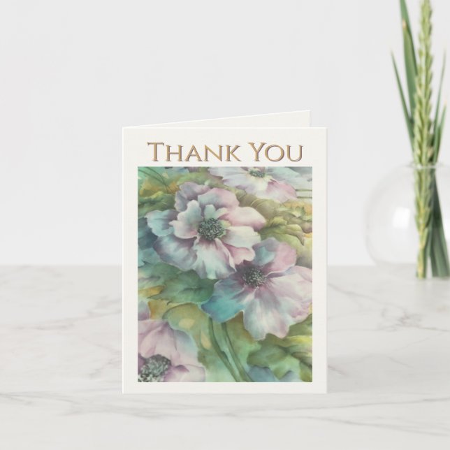 Elegant Floral Thank You Card – Soft Botanical Art (Front)