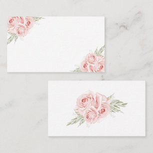Elegant Floral Thank You Pink Rose Wedding  Place  Card