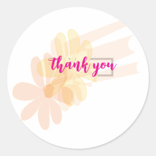 Elegant Floral Thank You Sticker