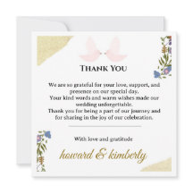 Elegant Floral Thank You Wedding Card