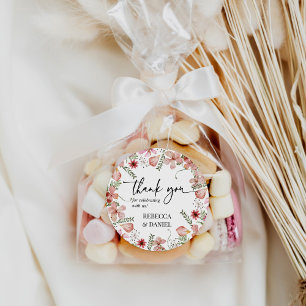 Elegant Floral Thank You Wedding Favour Sticker
