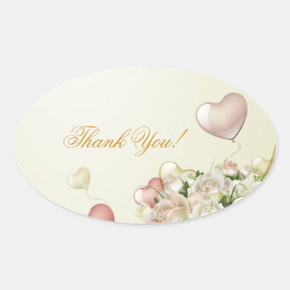 Elegant Floral Thank You Wedding Stickers