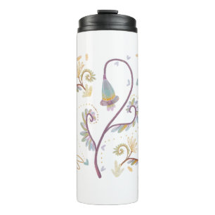 elegant floral thermal tumbler
