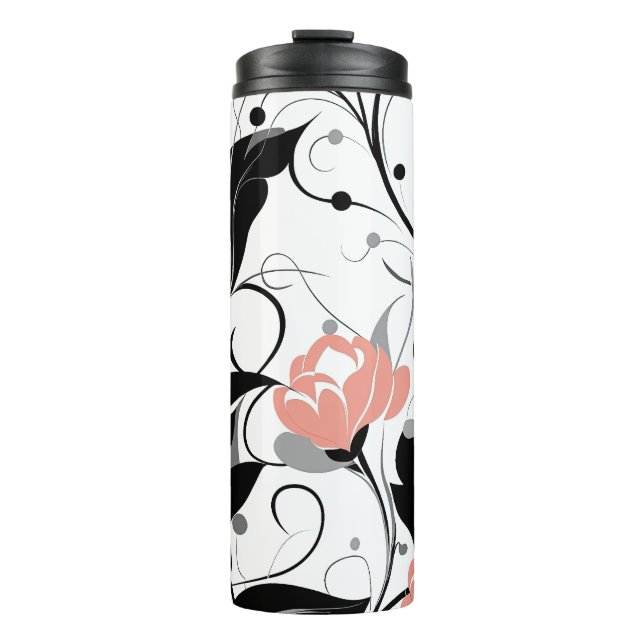 Elegant Floral Thermal Tumbler (Front)