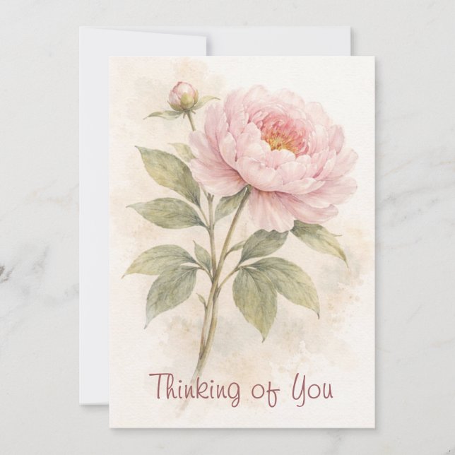 Elegant Floral Thinking Of You Card (Front)