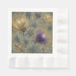 Elegant Floral Thistle Pattern Design Napkin