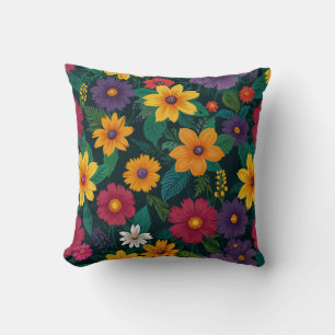 Elegant Floral Throw Cushion
