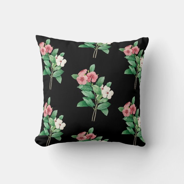 Elegant Floral Throw Pillow (Front)