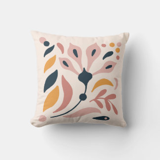 Elegant Floral Throw Pillow – Soft Decorative Cush