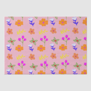 Elegant Floral Tissue Paper – Hand-Drawn Flower Pa