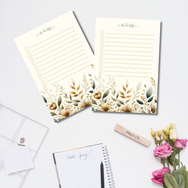 Elegant Floral To-Do List Notepad (Creator Uploaded)