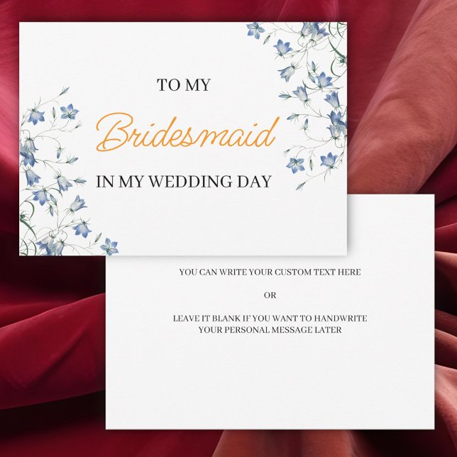Elegant Floral To my Bridesmaid on my Wedding Day Invitation (Creator Uploaded)
