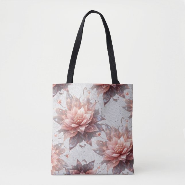 Elegant Floral Tote – Aesthetic Reusable Shopping  (Front)