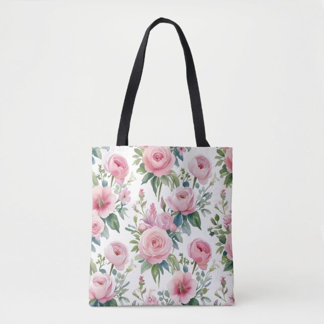 👜 Elegant Floral Tote Bag – Stylish & Versatile  (Front)