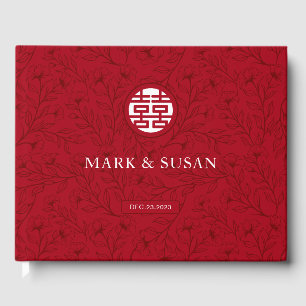 Elegant Floral Traditional Chinese Wedding (RED) Guest Book
