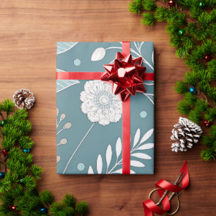 Elegant Floral Transparent Abstract Gift Wrapping Paper