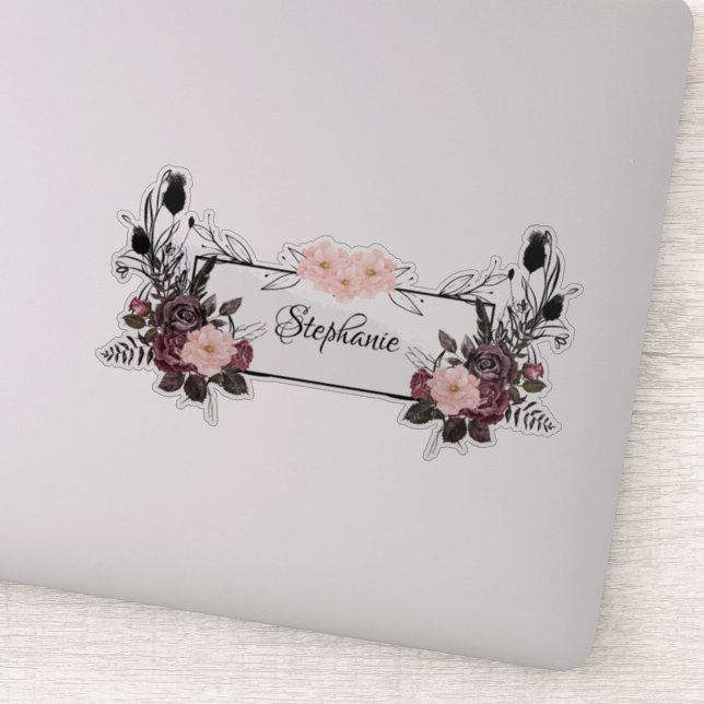 Elegant Floral Transparent Personalised Name (Detail)