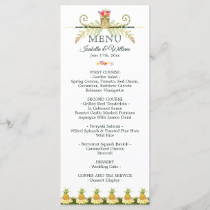 Elegant Floral Tropical Summer Wedding Menu