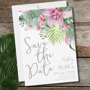 Elegant Floral Tropical Wedding Save The Date