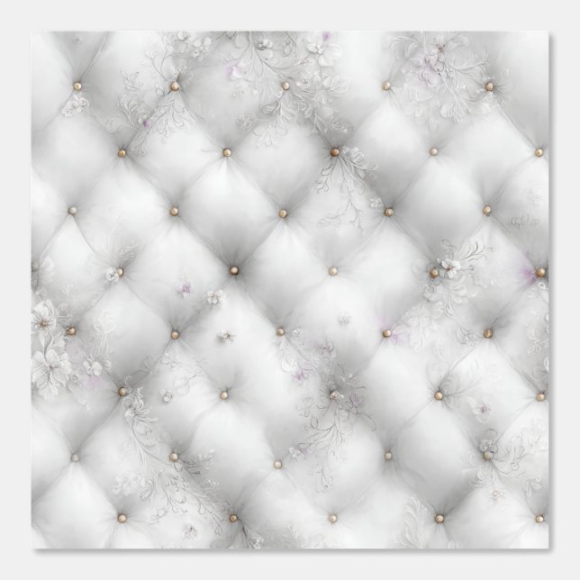 Elegant Floral Tufted Cushion Wallpaper (Front)