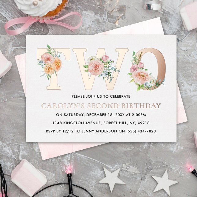Elegant Floral TWO 2nd Birthday Real (Creator Uploaded)