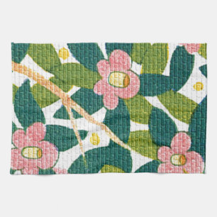 Elegant Floral & Vines Tea Towel