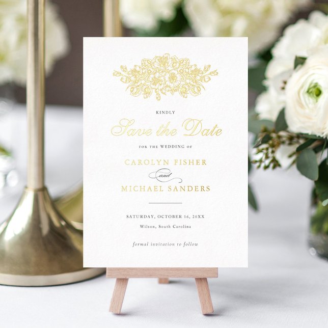 Elegant Floral Vintage Botanical Leafy Save Date (Creator Uploaded)