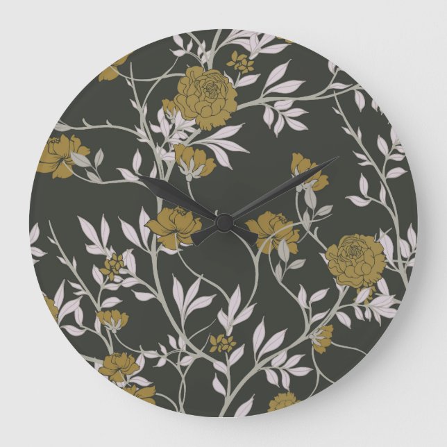 Elegant floral: vintage pattern design. large clock (Front)