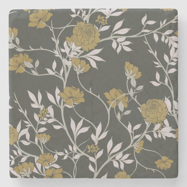 Elegant floral: vintage pattern design. stone coaster (Front)