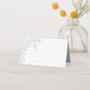 Elegant Floral Vintage Roses Trellis Blue Wedding Place Card