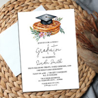 Elegant Floral Waffle Graduation Invitation