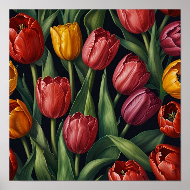 Elegant Floral Wall Art Poster (Front)