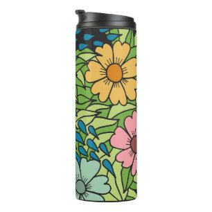 Elegant Floral Wallpaper Thermal Tumbler
