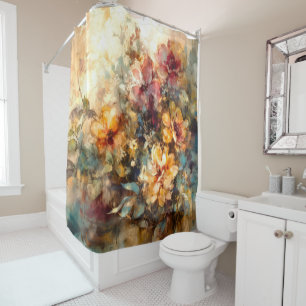 Elegant Floral Watercolor Art Shower Curtain