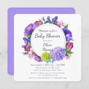 Elegant Floral Watercolor Baby Shower Invitation