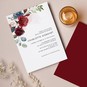 Elegant Floral Watercolor Bridal Shower Invitation