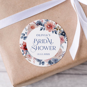 Elegant Floral Watercolor Bridal Shower Sticker