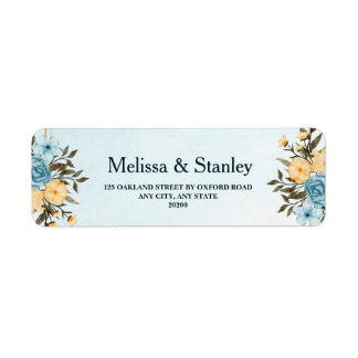 Elegant Floral Watercolor Greenery Wedding Return  Address Label
