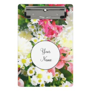 Elegant floral watercolor mini clipboard