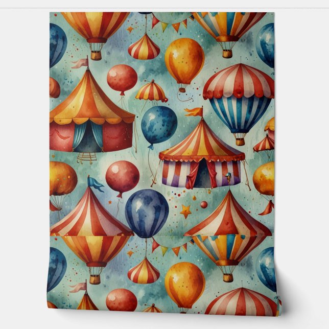 Elegant Floral Watercolor Pattern Wallpaper (Unrolling)