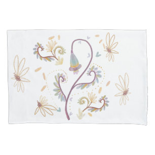 elegant floral watercolor  pillowcase