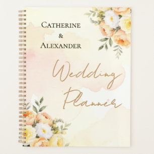 Elegant Floral Watercolor Roses Wedding Planner